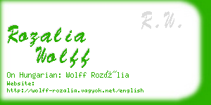 rozalia wolff business card